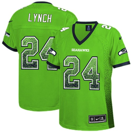 Women's Elite Marshawn Lynch Nike Jersey Green - #24 Drift Fashion NFL Seattle Seahawks